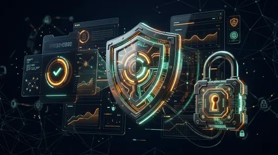 Secure account sign-in with shield and authentication abstract